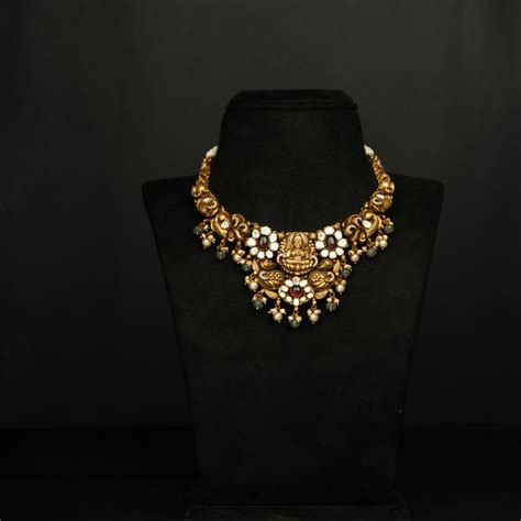 Buy mesmerizing nakshi silver necklace from Amyra Silver