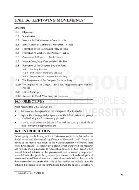 Unit 16: The Growth of Leftist Movements and the Communist Party in ...