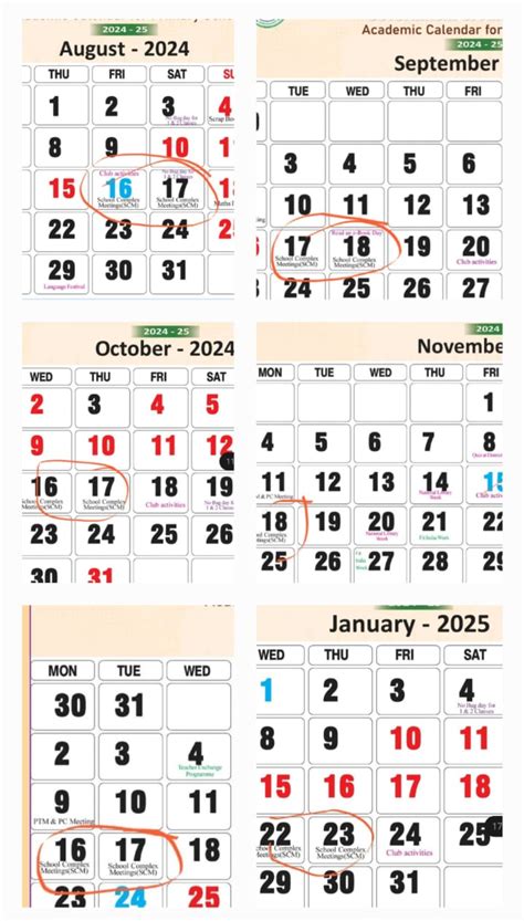 AP: School Complex Meeting Dates 2024-2025 - APEdu