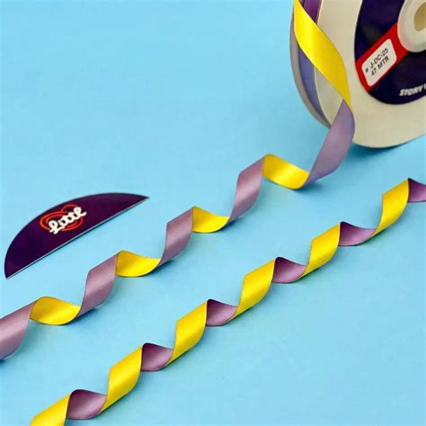 Satin Ribbon 1/2 Inch 47m Lilac Yellow Two Color - Littl