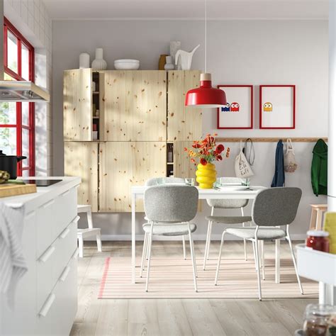 VIHALS / VIHALS table and 4 chairs, white/white Tibbleby beige-grey ...