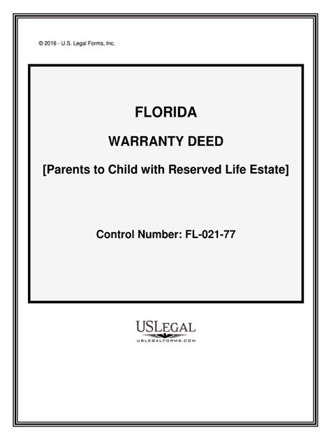 Florida Warranty Deed Template - Blank Fillable Template | Fill Out ...