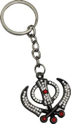 Modaro Punjabi Khanda Studded Sikh Khalsa Keychain Metal Crystal ...