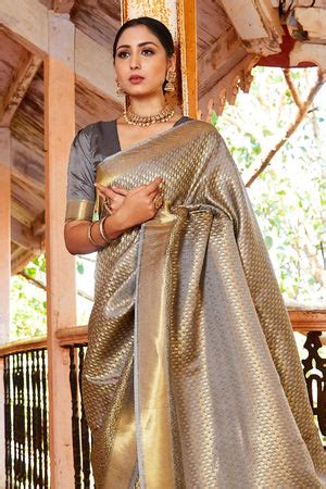 Buy Grey/Ash Colour Sarees Online | Karagiri