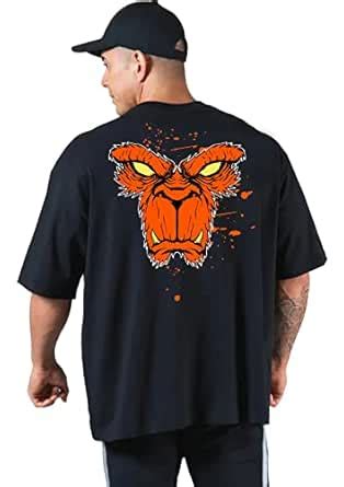 Buy GYMBROTHERS 100% Pure Cotton Mens Printed Half Sleeves Oversized ...