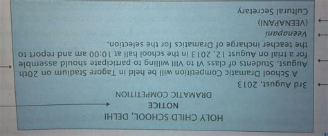 as the secretary of the school library club draft a notice informing ...