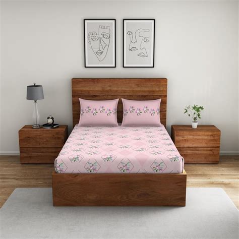 Buy SPACES Boho 132TC Floral Printed 3Pcs Queen Bedsheet Set from ...