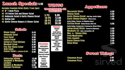 Menu for Massey's Pizza in Hilliard, Ohio, United States