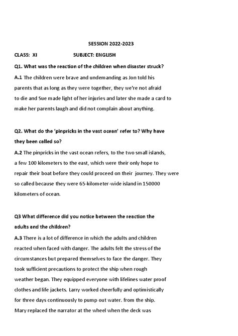 We Are Not Afraid to Die: Class XI English Notes (Q1-Q4) - Studocu