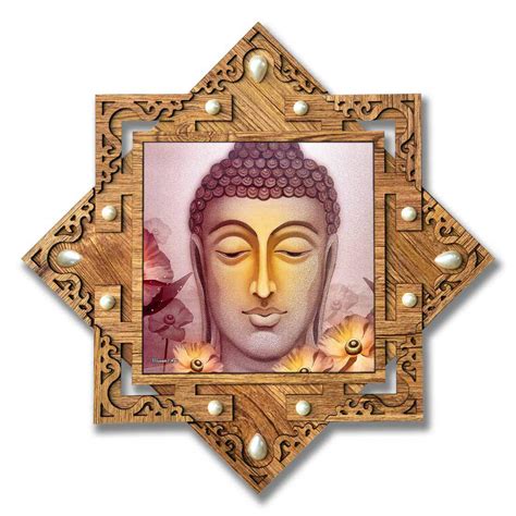 PNF Poster And Frames Buddha Star Shaped Wooden Photo Frame | Living ...