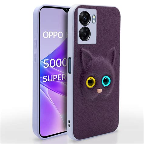 Pikkme Oppo K10 5G Back Cover for Girls | Cute Cat Leather Finish ...