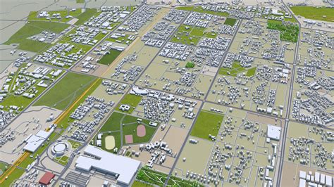 Gandhinagar City Gujarat India 3D Model 20km by 3dstudio