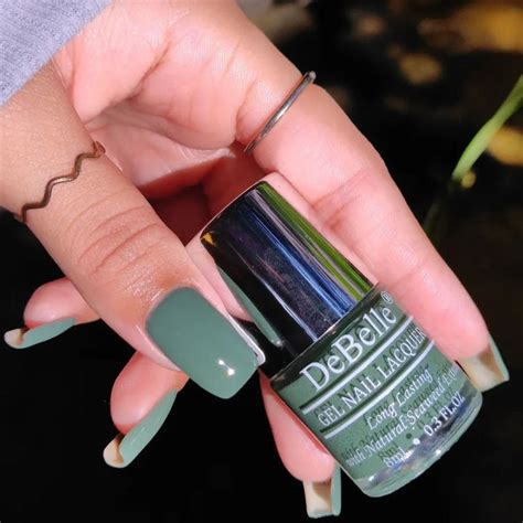 DeBelle Gel Nail Polish - Green Olivia | Pastel Olive Green Nail Polish ...