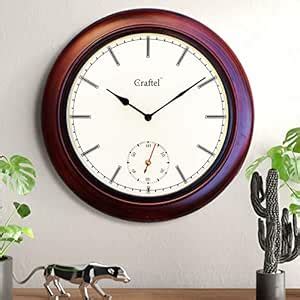Buy CRAFTEL Wood Classic Wall Clock Modern Decorative Time Piece for ...