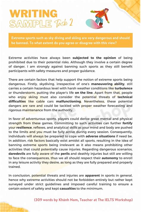 IELTS Writing Sample: Extreme Sports are dangerous and should be banned