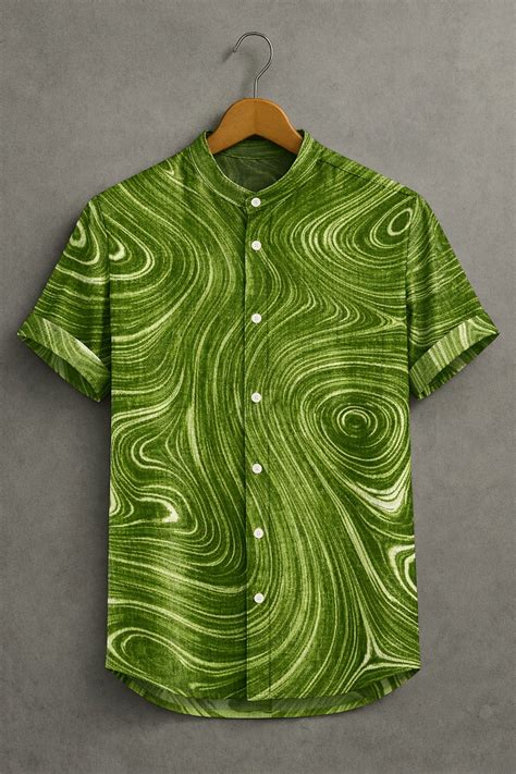 Emerald Marble Flow Print Casual Shirt for Men – zayraapparel