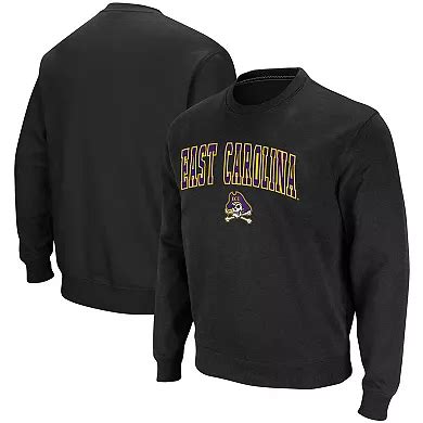 Men's Colosseum Black ECU Pirates Arch & Logo Tackle Twill Pullover ...