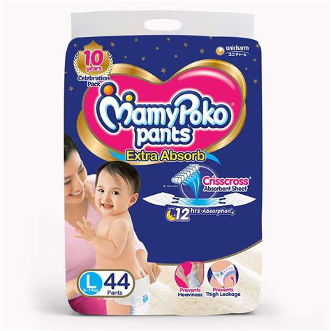Buy MamyPoko Pants Extra Absorb Baby Diaper, Large (44 Count) Online at ...