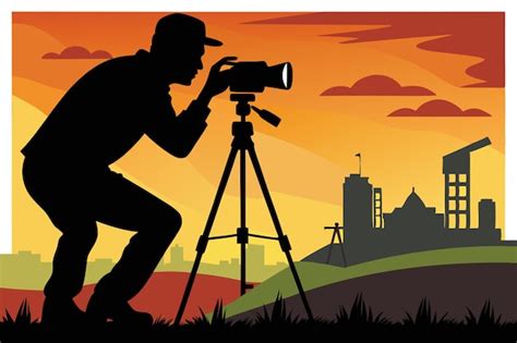 A man is using a camera and a silhouette of a camera | Premium AI ...