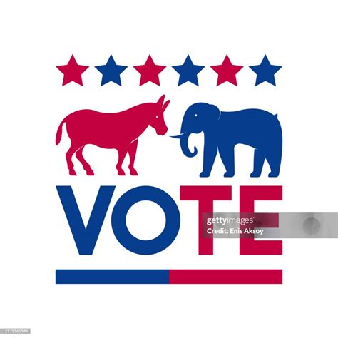 Usa Elections Elephant And Donkey Symbols Of Republican And Democratic Party High-Res Vector ...