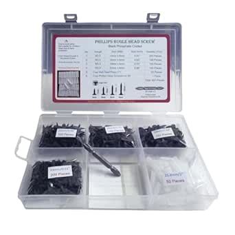 Hobby-Hub: 651 Pcs 4 Sizes: 13mm, 16mm, 19mm, 25mm Black Drywall Screws ...