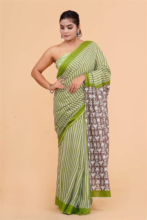 Pastel green color cotton saree – Aaditri fab