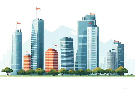 Premium Vector | Flat city buildings flat vector art illustration