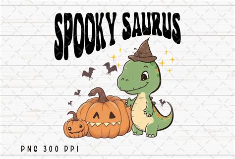 Dinosaur Pumpkin Spooky Halloween PNG Graphic by Flora Co Studio ...