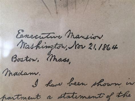 Original Rare 1892 Mrs. Bixby Letter Abraham Lincoln Antique Framed Old ...