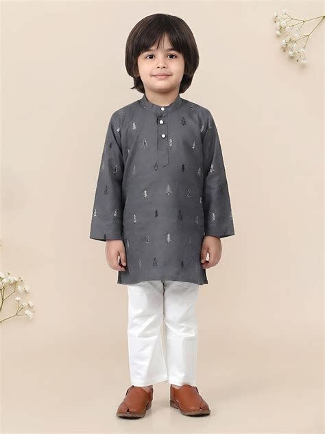 Polka Tots Full Sleeve Christmas tree Print Ethnic Kurta Pyjama Set ...