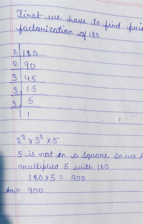 by what smallest number must 180 be multiplied so that it becomes a ...