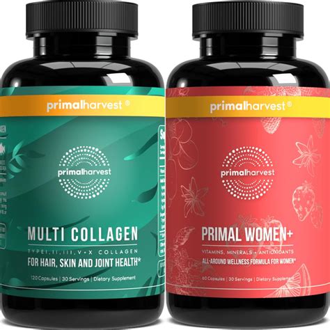 Amazon.com: Primal Harvest Women+ Multivitamin & Primal Multi Collagen ...