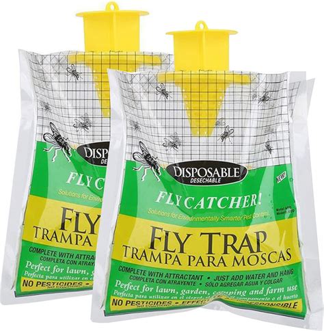 KaLoken 2 Pack Outdoor Fly Trap Bags,Efficient Disposable Flies traps ...