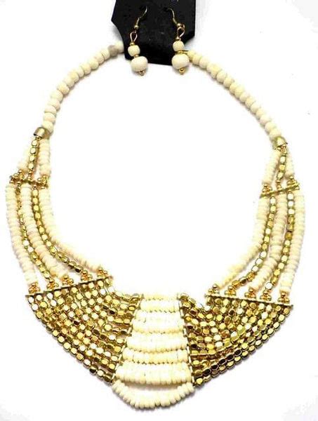 Beaded Necklace For Girls White