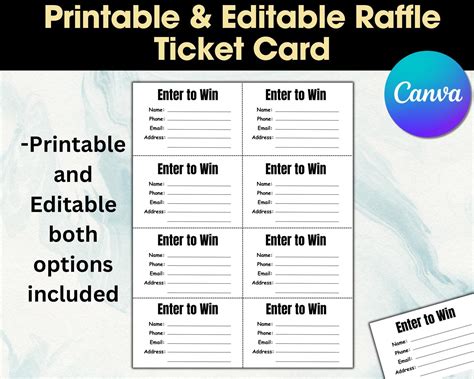 Editable Raffle Ticket Template Printable Raffle Ticket Surprise Printable Raffle Custom Raffle ...