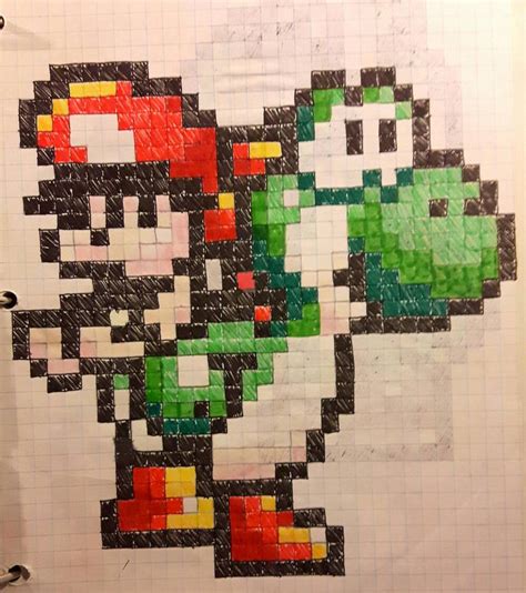 Yoshi and baby Mario Pixel by Yoshicool27 on DeviantArt