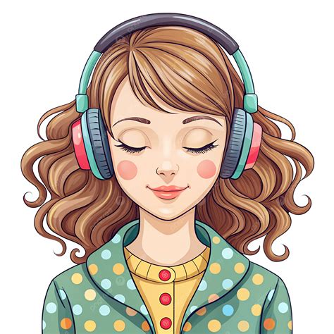Listening To Music Clip Art Teenage Girl Listening Music Stock Clipart