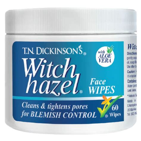TN Dickinsons Witch Hazel 60 Face Wipes | Healthylife