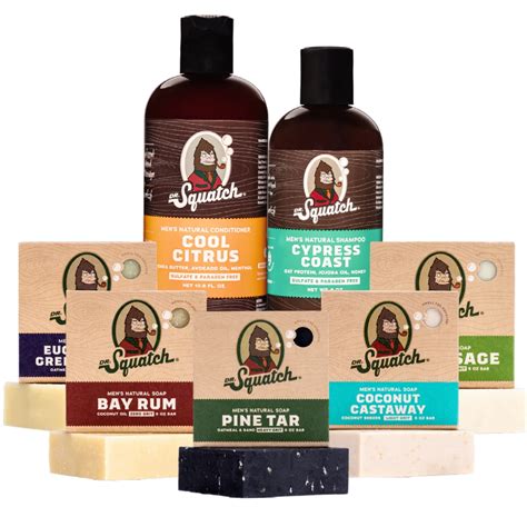 Dr. Squatch Men's Natural Shampoo, Conditioner & 5-Pack Bar Soap - Pine ...