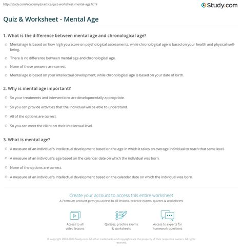 What's My Mental Age