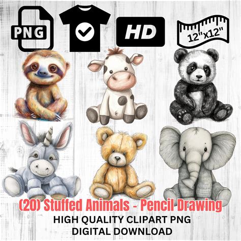Stuffed Animals Clipart Teddy Bear Clipart Pencil Drawing Stuffed ...