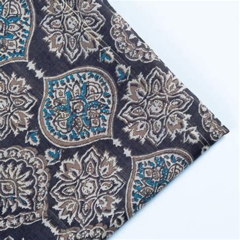 Brown Muslin Zari Strips With Digital Print (1.8 Meter Cut Piece)