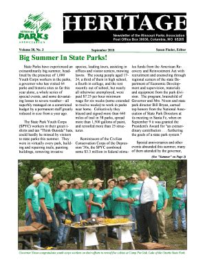 Fillable Online Big Summer In State Parks! - Rock Bridge Memorial State ...