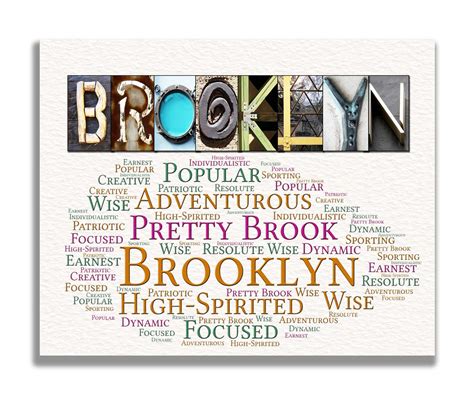 Brooklyn Meaning Name Art Gift | 4 Digital Prints – Letter Art Gifts