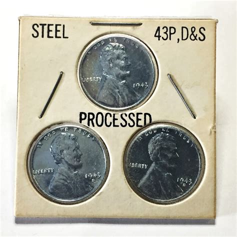 1943-D, P & S Steel Lincoln Head Wheat Cents*Wartime Issue*High Grade ...