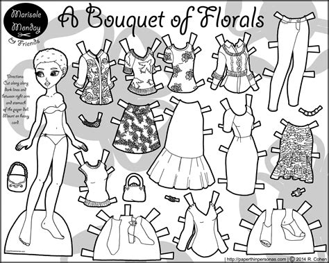 Paper Dolls Coloring Page Printable Paper Doll Coloring Page ...