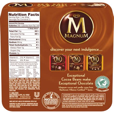 Magnum Ice Cream Nutrition Label | Besto Blog
