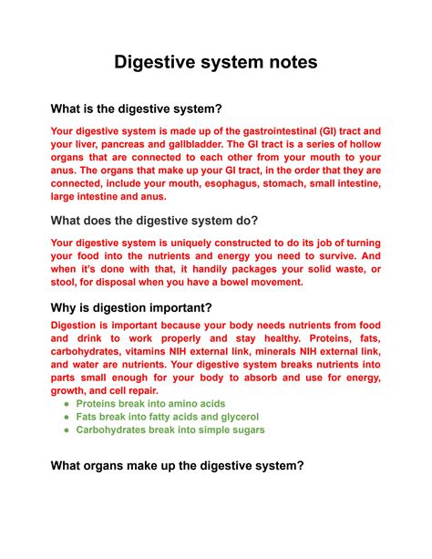 Image result for Digestive System Notes