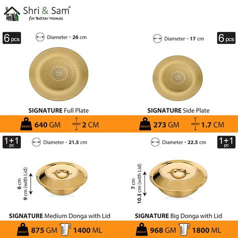 Stainless Steel 64 PCS Dinner Set (6 People) with Gold PVD Coating and ...