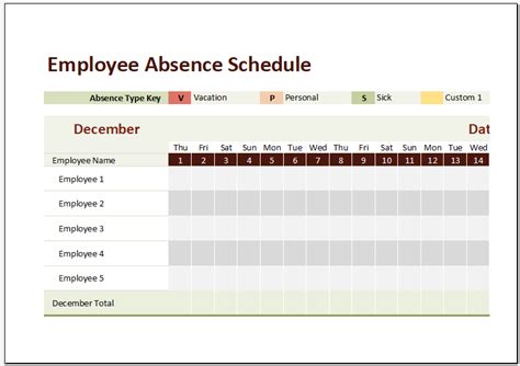 Image result for Employee Absence Tracker. Excel Template